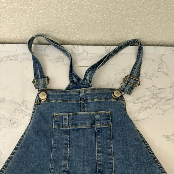 Therabouts Girls Overalls Coveralls Sz 14.5P Plus Blue Denim Jeans Buckl… - Picture 2 of 6